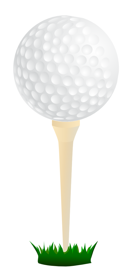 Free Golf Ball on a Tee Clip Art.