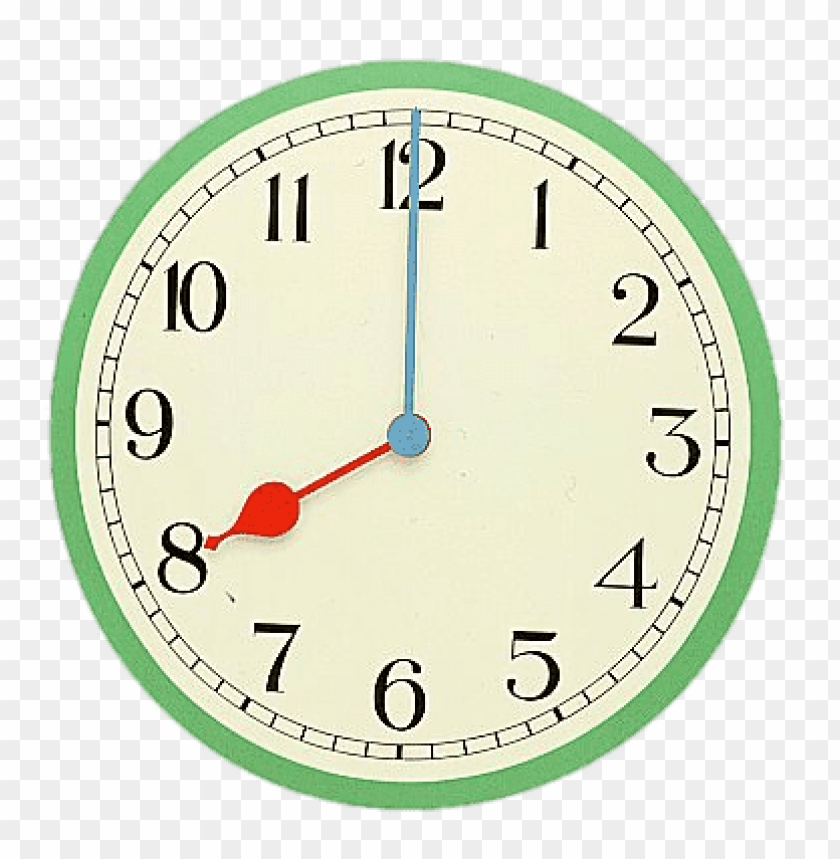 eight o\'clock coloured clock PNG image with transparent.