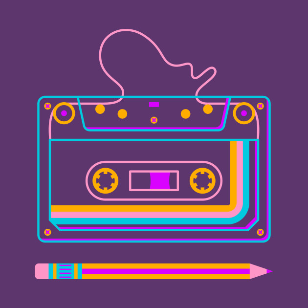 80s Cassette Tape, Retro Vintage, Party Music, Rewind.