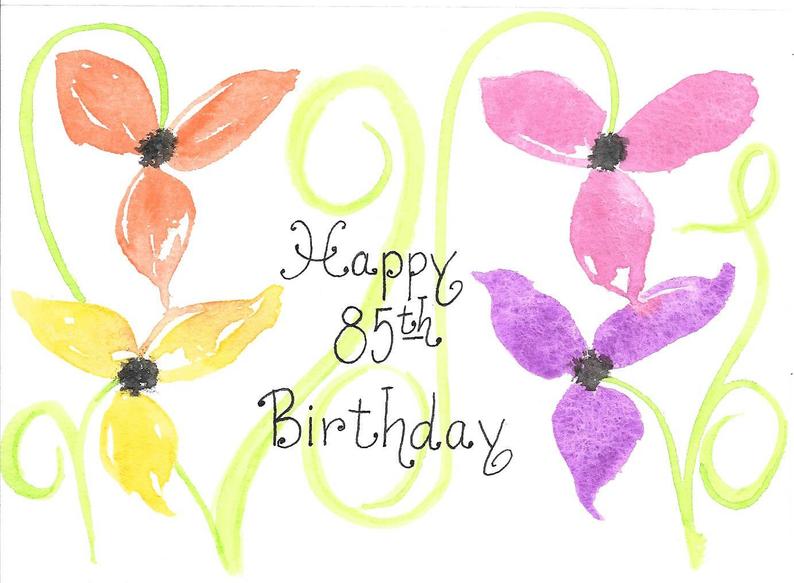 85th Birthday Card PERSONALIZED for FREE for Mom Grandma Friend Sister  Friend Original Hand.