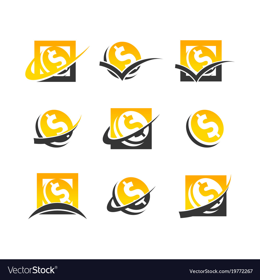 Dollar symbol coin logo icons.