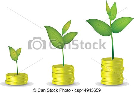 Clipart Vector of Coin tree grow csp14943659.