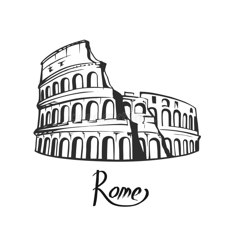 Rome Colosseum Stock Illustrations.