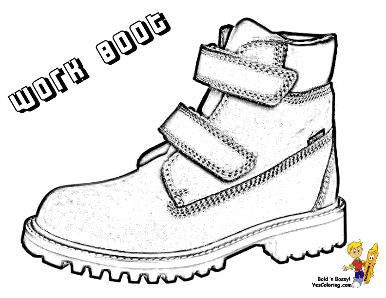 Tractor Coloring Page of Farmers Work Boot. You Can Print This.