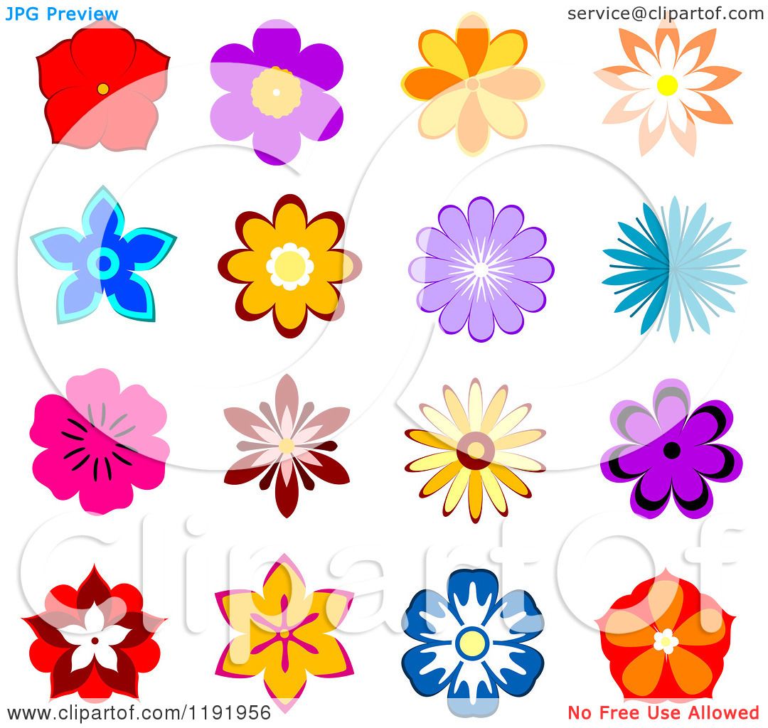 Colorful Flowers Clipart.