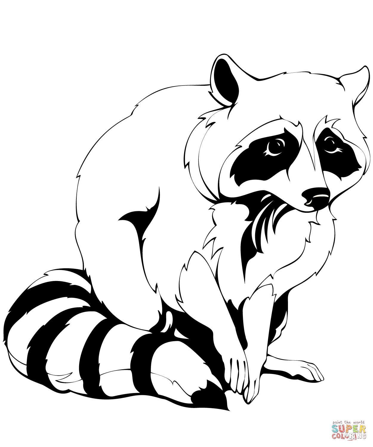 Raccoons coloring pages.