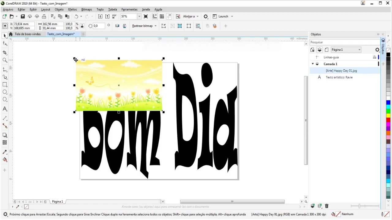 [Guia] Como criar Texto com Imagem Simples no Coreldraw.