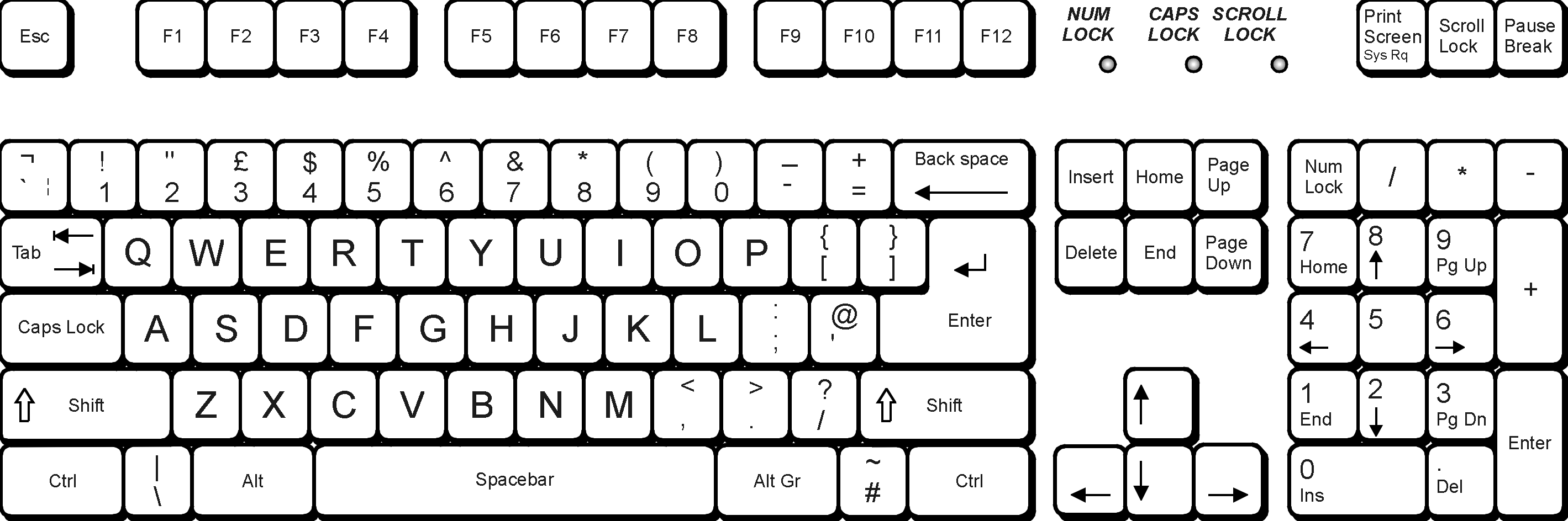 Computer Keyboard Keys Clip Art.