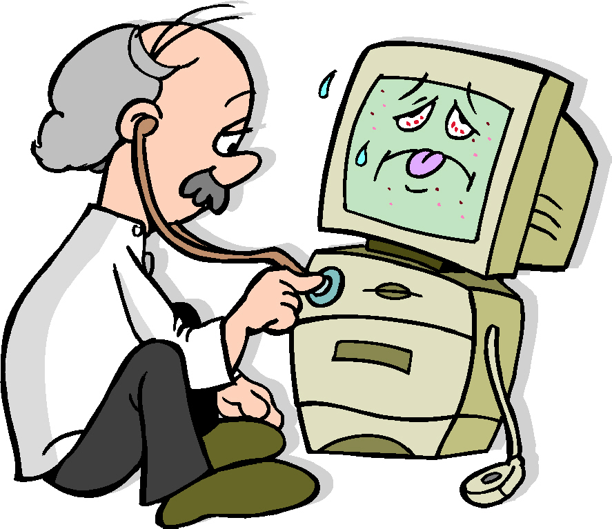 Dead computer virus clipart.