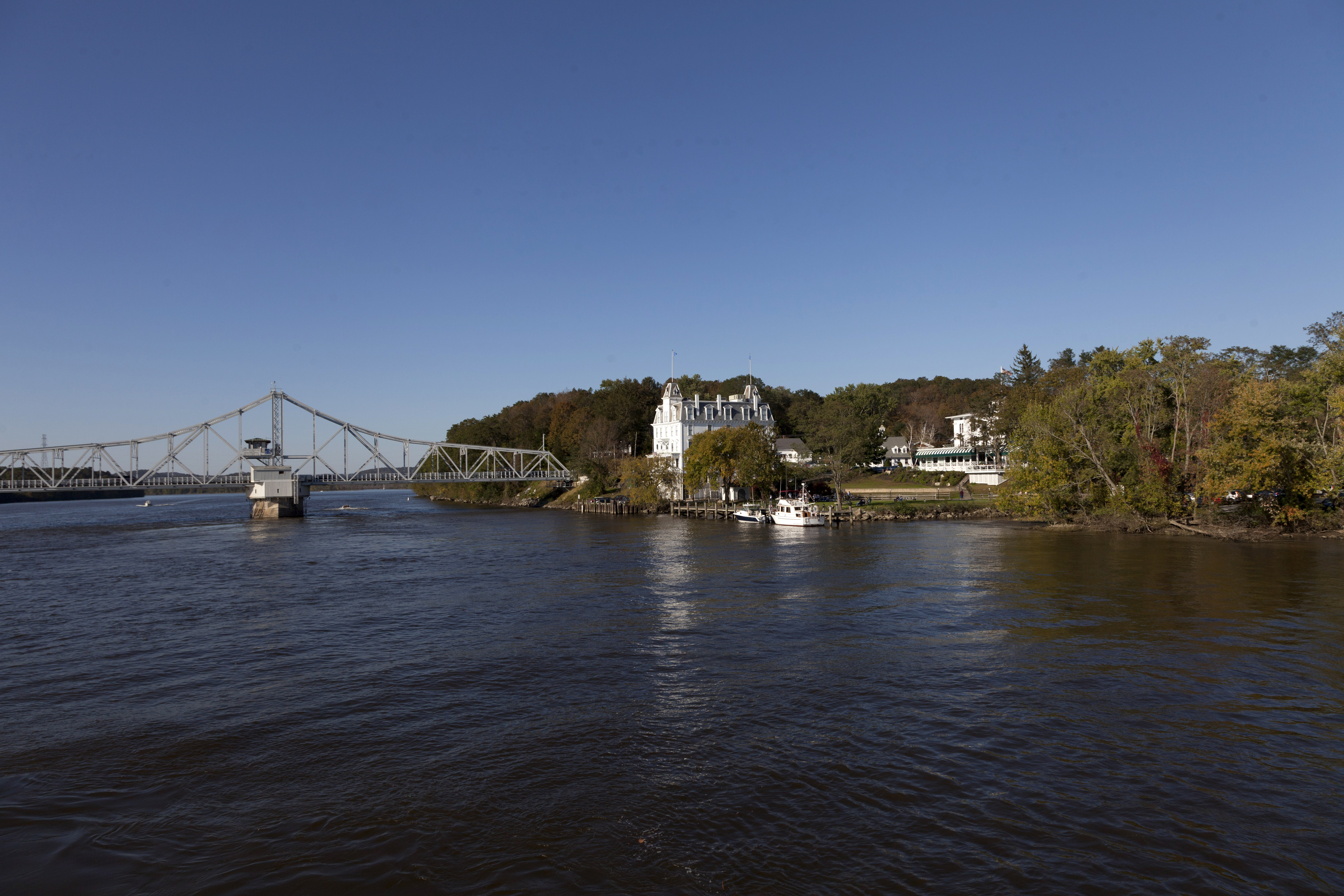 Landscape and bridge along the Connecticut River.