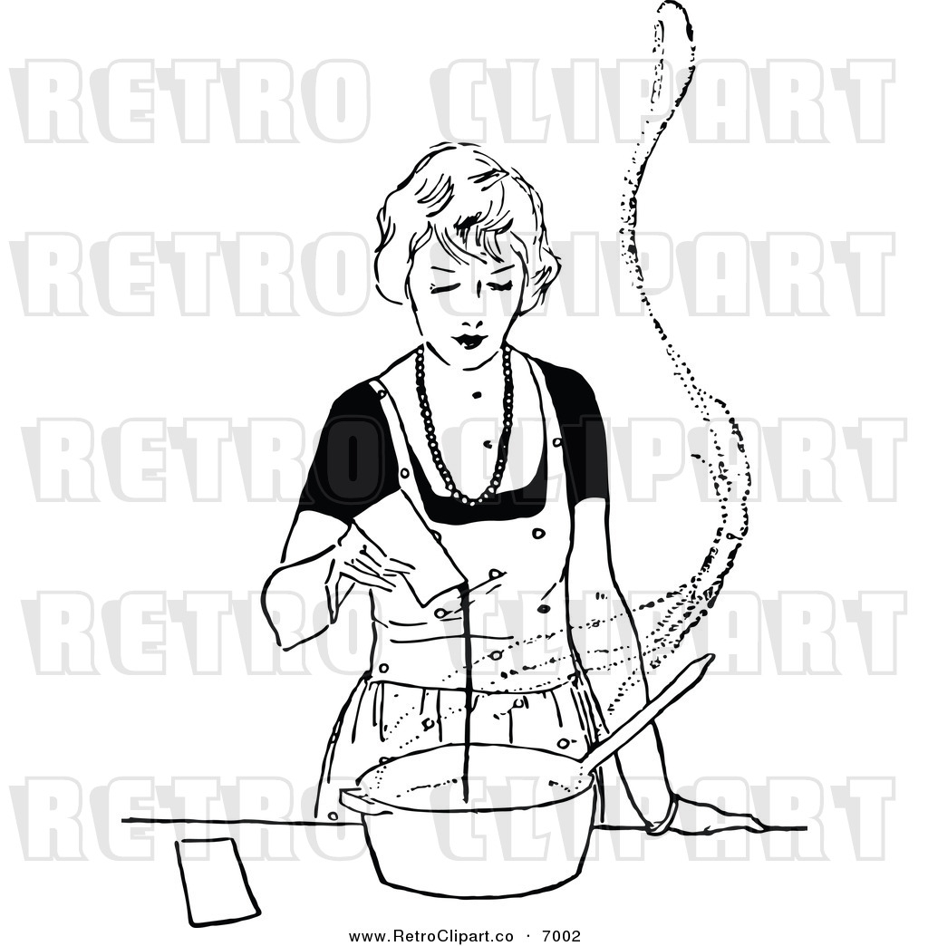 Woman Cooking Clipart Black And White.