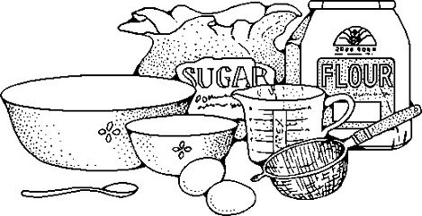 Baking ingredients clipart.