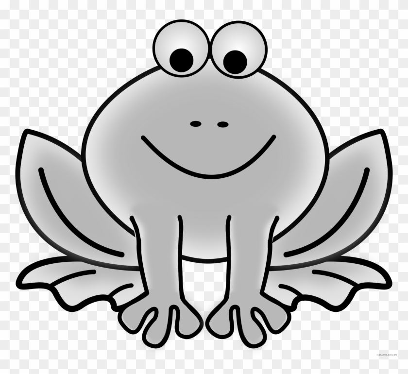 Grayscale Frog Animal Free Black White Clipart Images.