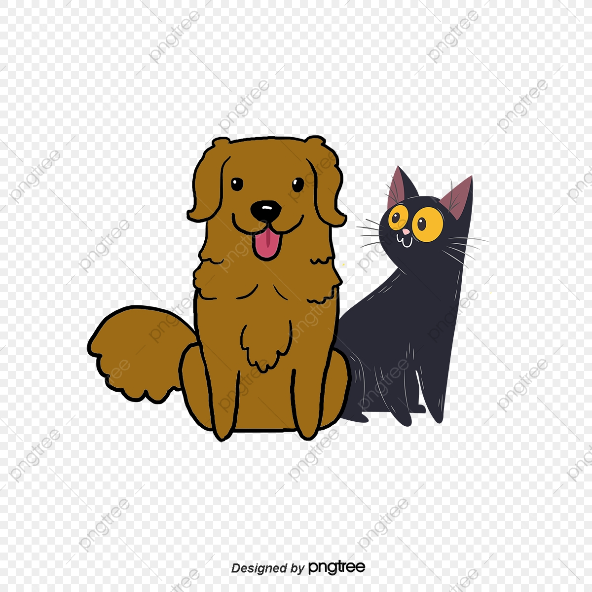 Cartoon Dog Cat Material, Dog Clipart, Cat Clipart, Cartoon Clipart.