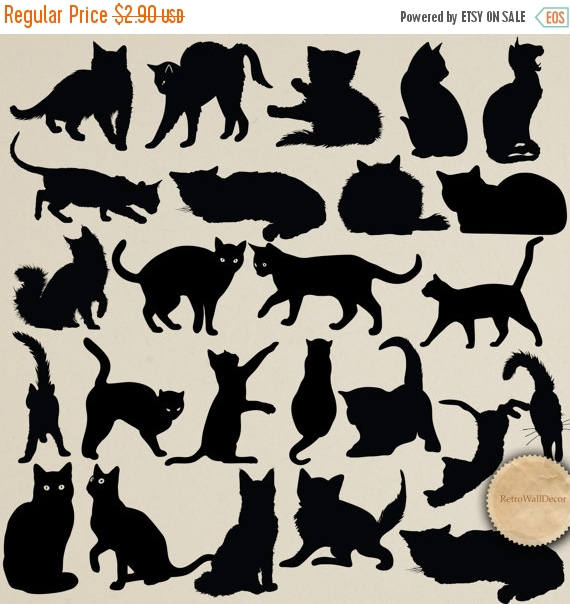 Black cat clipart.