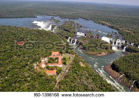 Pictures of Aerial view of Iguazu Falls, Hotel das Cataratas on.