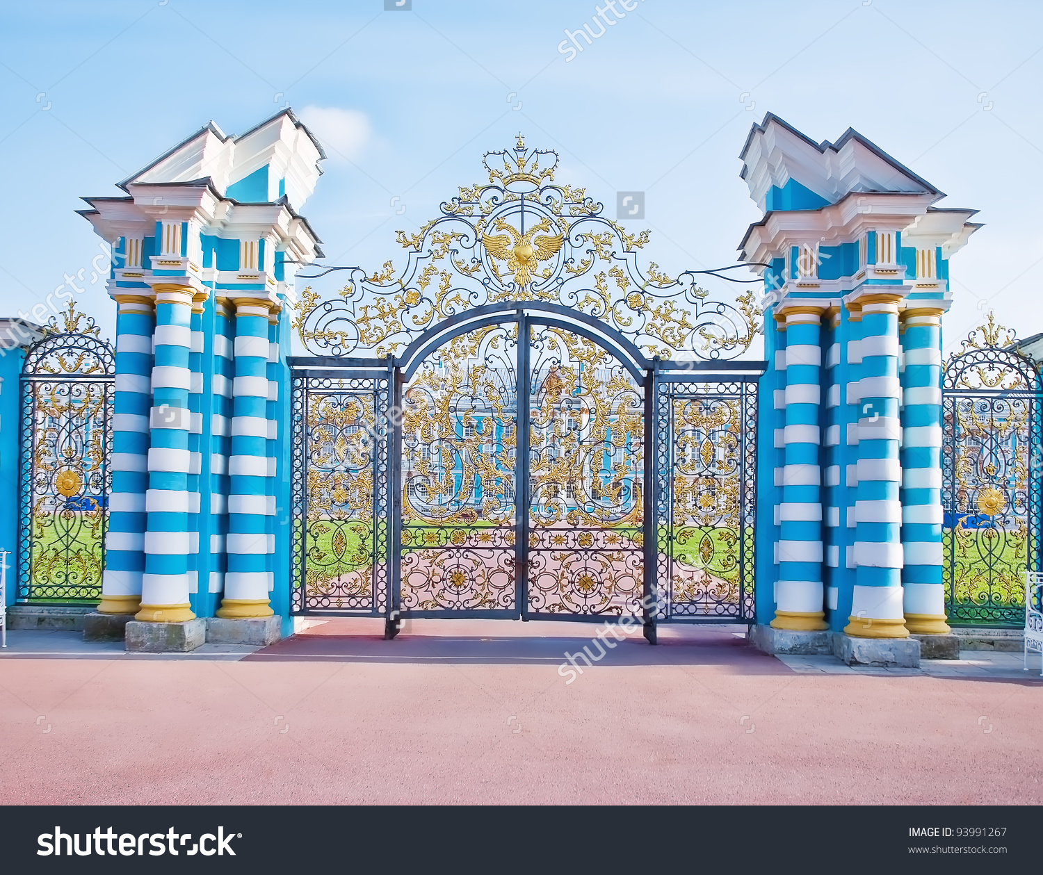 Golden Gates Catherines Palace Tsarskoe Selo Stock Photo 93991267.