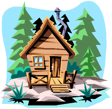 Mountain Cabin Clipart.