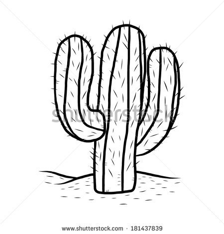 Cactus clipart black and white, Cactus black and white.