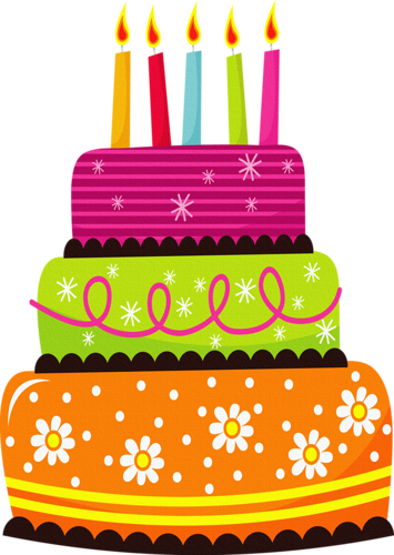 Blue birthday cake clipart.