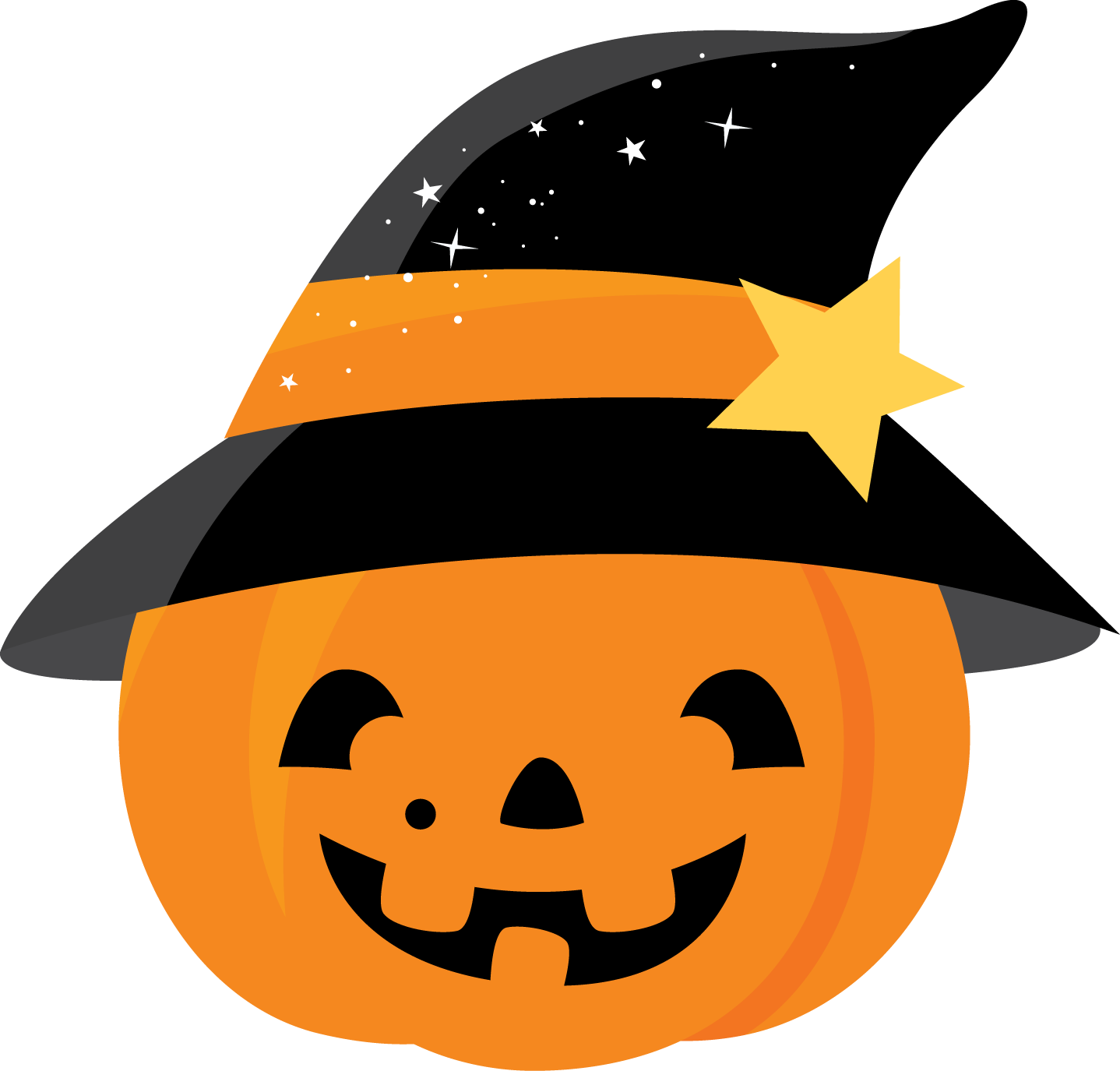 Calabaza Con Sombrero De Bruja Clip Art.