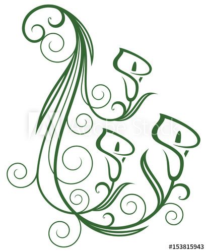 Calla lily, floral swirls design elements. Vector.