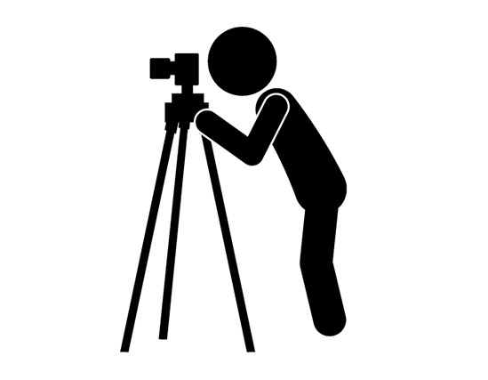 Camera on tripod clipart.