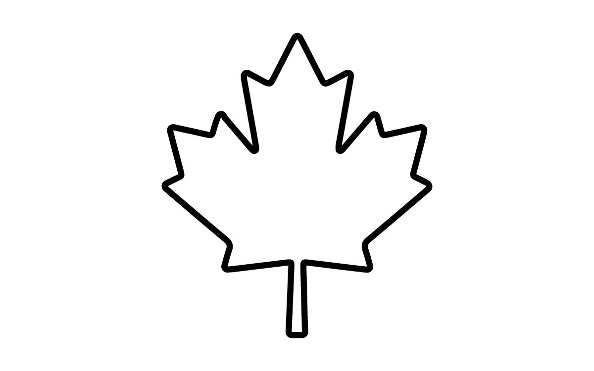 Canadian Maple Leaf Coloring Page.