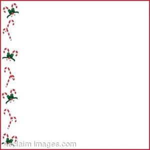 Clip Art of Christmas Page Border Made Of Candy Canes.