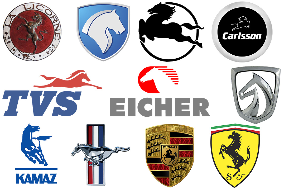 Car logos with horse.