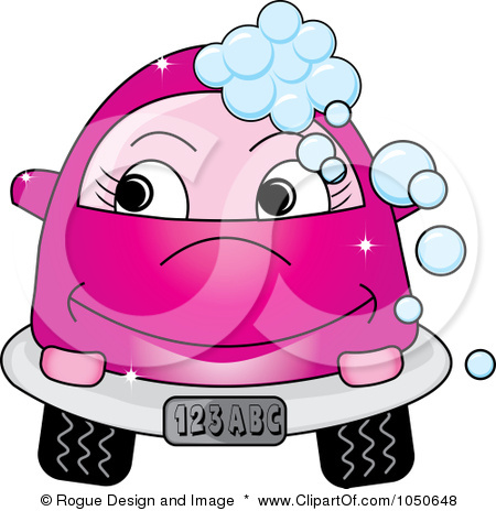 Pink Bubbles Car Wash Clipart.