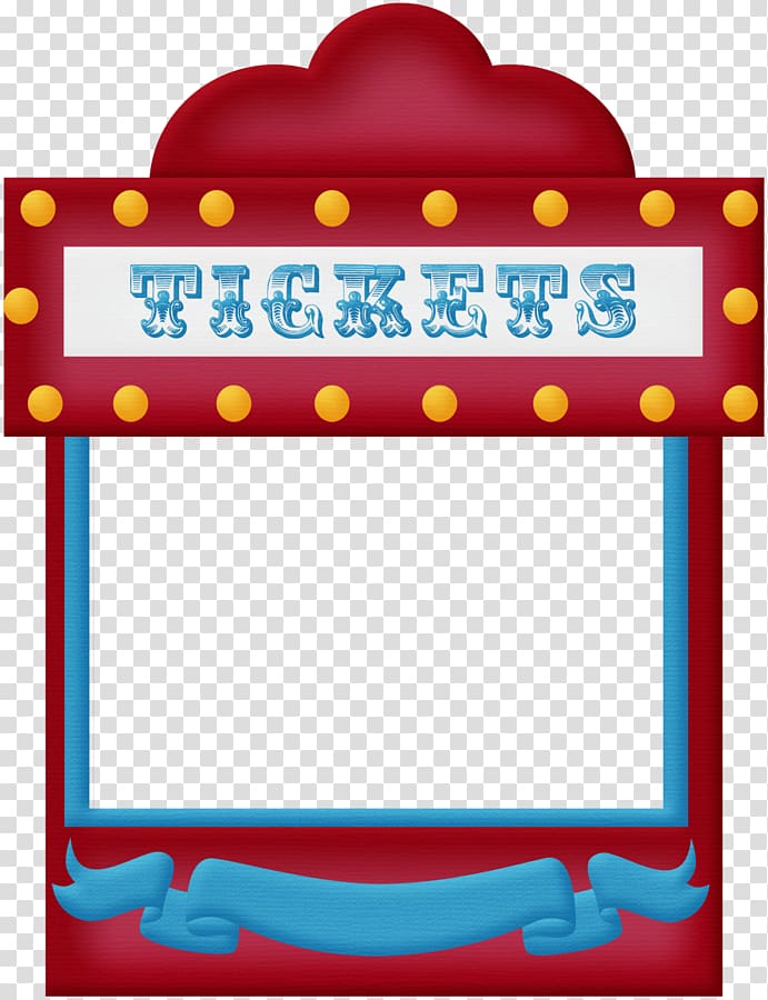 Red and blue ticket booth illustration, Circus Traveling carnival.