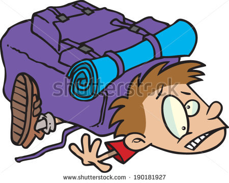 Gloomy Young Cartoon Boy Wearing Backpack Stock Vector 113927068.