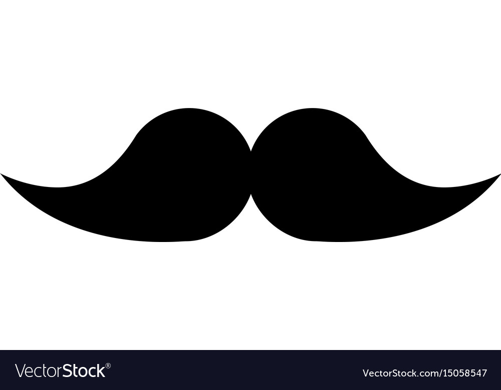 Black icon moustache cartoon.