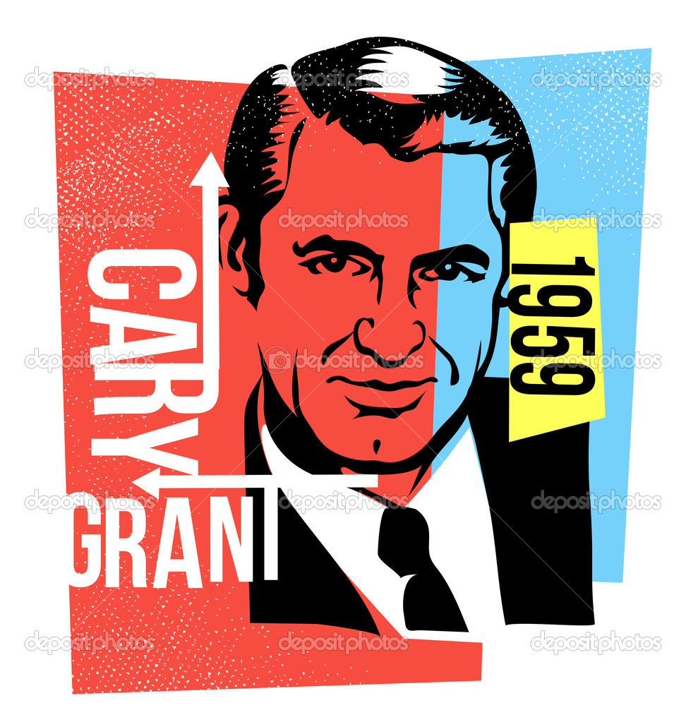 Vector graphic design cary grant — Stock Vector © TeddyandMia.