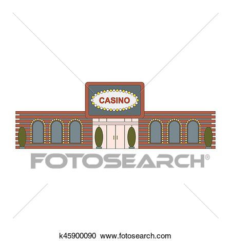 Casino building element for game, mobile app or web ui design. The facade  of the main entrance to the building casino. Vector illustration Clipart.