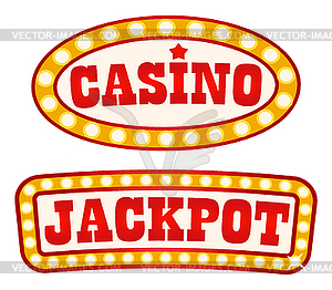 Jackpot and Casino Signboards Retro Style Vintage.