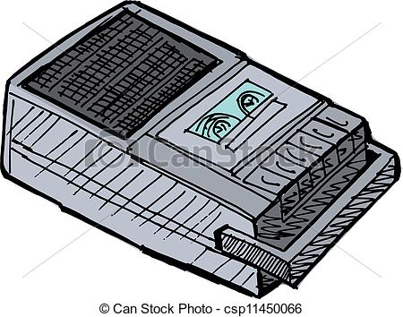 Clip Art Vector of compact tape recorder csp11450066.