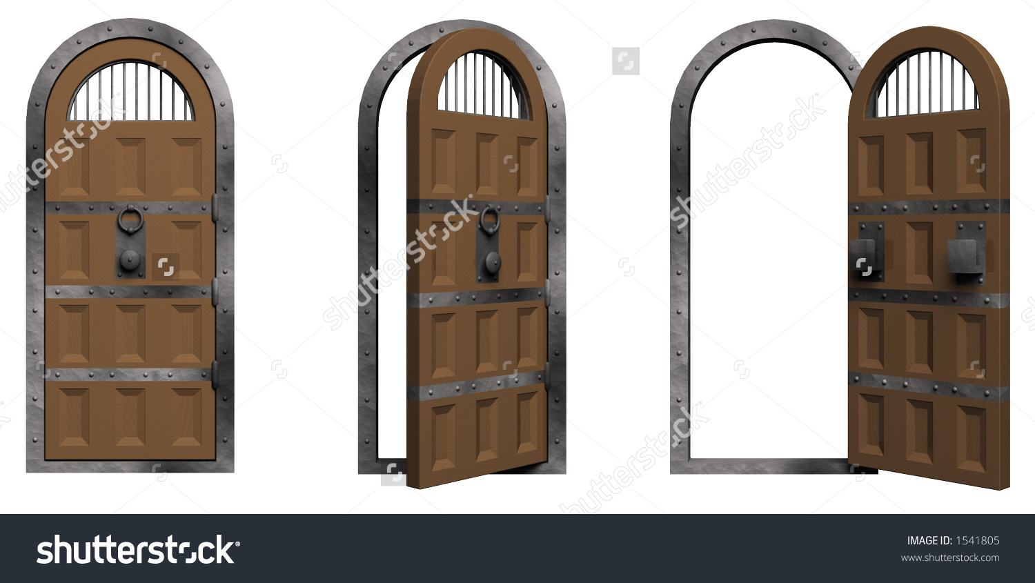 Illustration Of A Cellar Door Â€” 3 Poses.