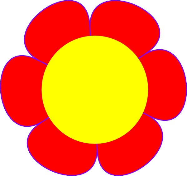 Red Flower Yellow Center Clip Art at Clker.com.