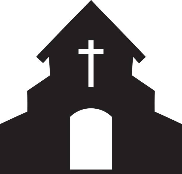 Vector illustration of a church icon silhouette » Clipart.