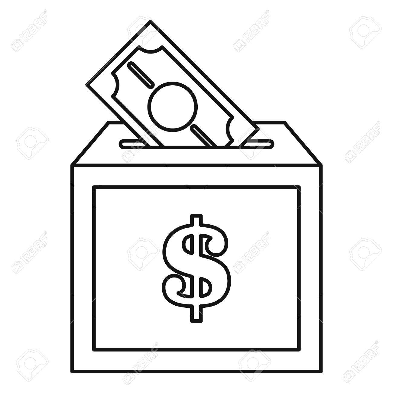 Donation box icon. Outline illustration of donation box icon...