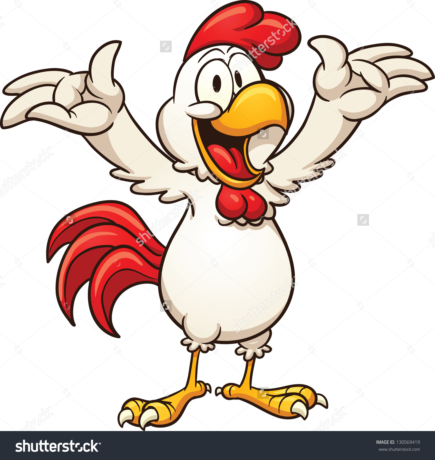 Cartoon Chickens Clip Art.