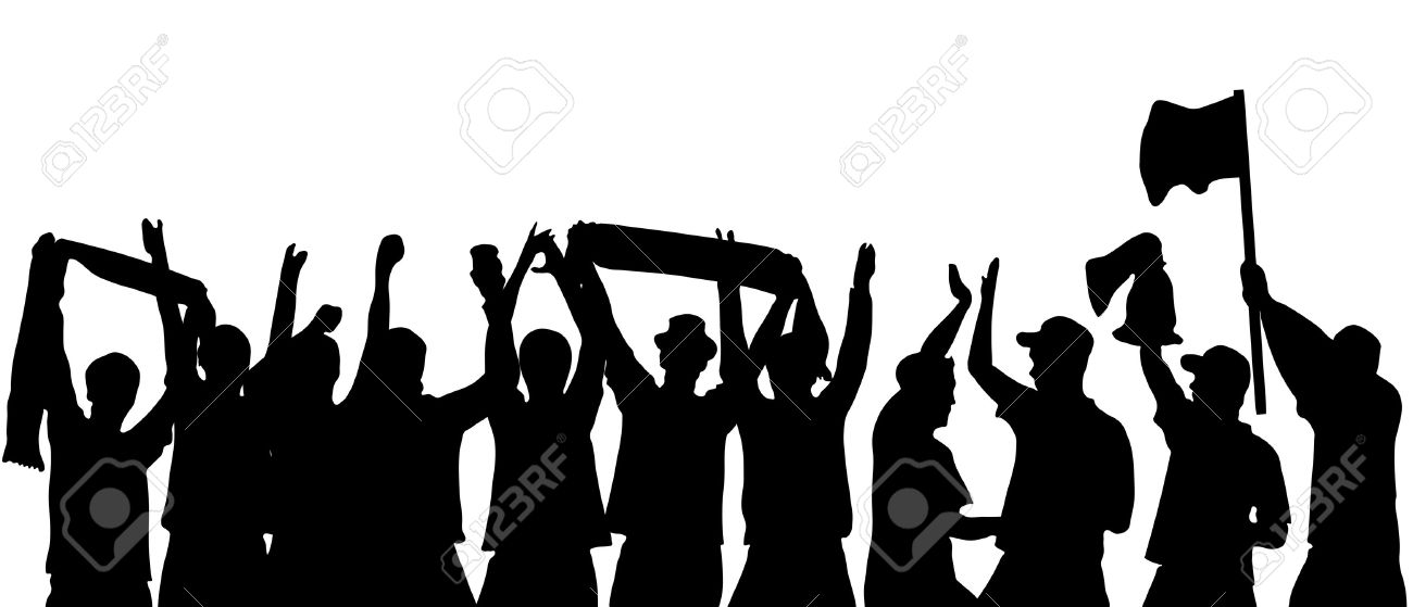 Football Fans Silhouette.