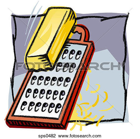 Clip Art of Grating cheese with a grater sps0482.