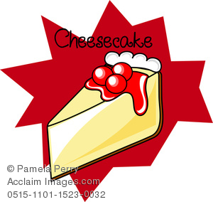 Clip Art Illustration of a Cherry Cheesecake Icon.