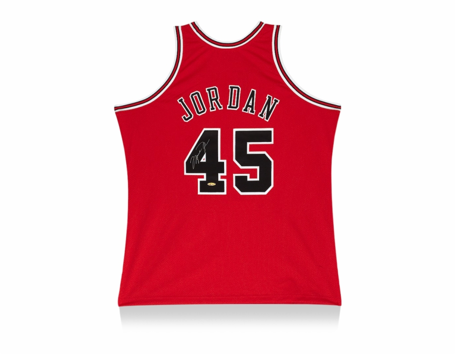 Michael Jordan Back Signed Chicago Bulls 1995 Jersey.