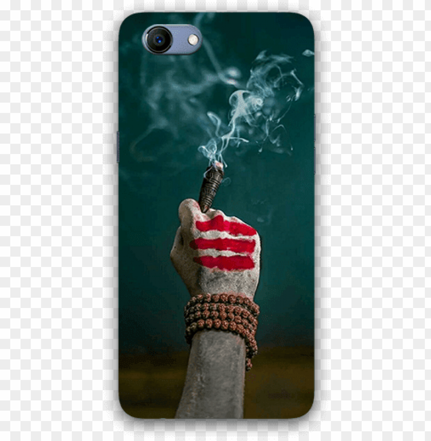 aghori hand with chilam oppo realmi 1 mobile back case.