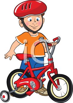 Boy bike clipart.