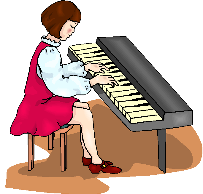 Playing Piano Clipart.